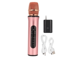 Microfone Bluetooth sem fio para karaokê (sem fio, portátil, bateria integrada)