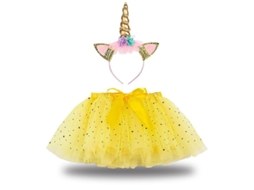 Fasst traje de Princesa Unicornio com Tutú de Arco-íris e Diadema para Meninas | S/MARCA