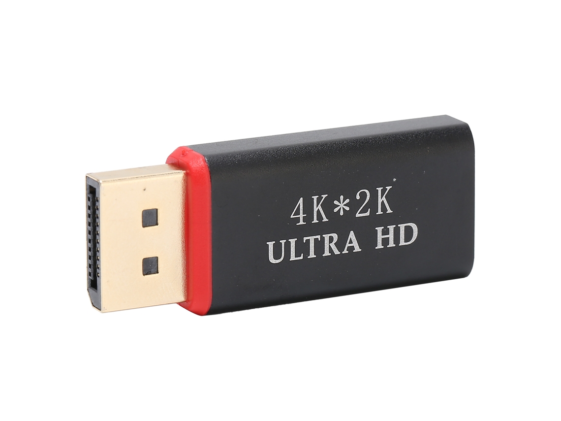 Adaptador Dp Macho Para Hdmi Fêmea 1.4v 4k Conector Dourado Conversor Preto Acessório De Computador