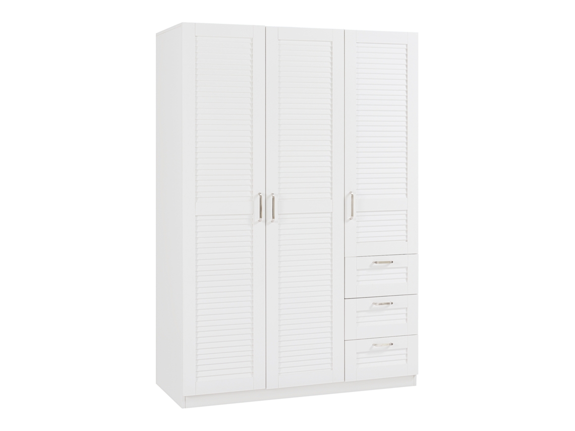 Roupeiro Finning Roupeiro 1 bengaleiro 4 compartimentos 3 gavetas 176x120x52 cm - Branco [EN.CASA]
