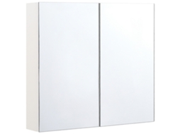 Armário de casa de banho BELIANI Navarra de Contraplacado de madeira Branco 80x14x70