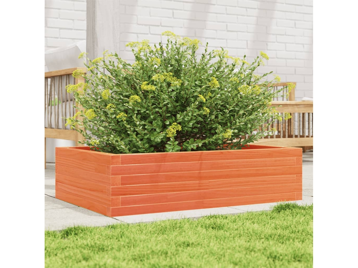 Vidaxl Vaso/floreira De Jardim 90x60x23 Cm Pinho Maciço Castanho-mel
