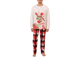 Laxiscreed Pijamas Natalícios De Família Com Estampa Xadrez Para Crianças, Confortáveis E Com Cós Elástico