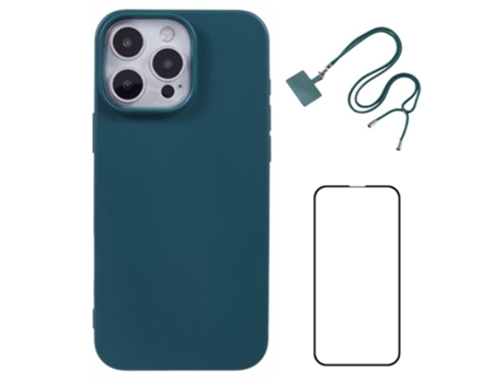Wanlonfeng Capa Em Tpu Com Cordão Para Apple Iphone 16 Pro Max - Exército Verde