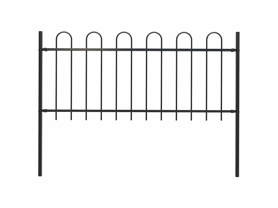 Vidaxl Cerca De Jardim Boxtel Com Topo Em Arco, Em Aço, 170x80 Cm, Preto