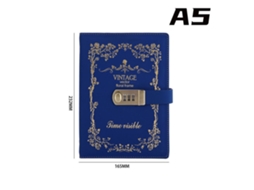Caderno/ Agenda A5 Simples e Artístico com Estilo Retrô Azul BRILVIBERA