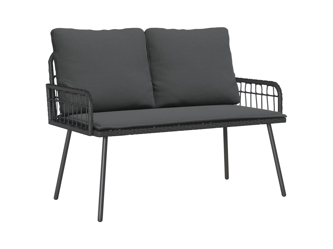 Vidaxl Banco De Jardim Com Almofada Antracite 114 X 64 X 90cm Aço