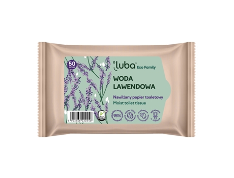 Papel Higiênico Luba Eco Family Umidecido Com Água De Lavanda, 50 Unidades