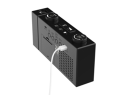 Relógio despertador projeção LCD digital com alarme duplo, soneca, previsão do tempo e carregador USB | S/MARCA