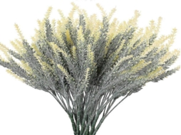 Lavanda Artificial - 12 Flores - Branco, Rosa, Plástico - Para Interiores E Casamentos | Lurelia