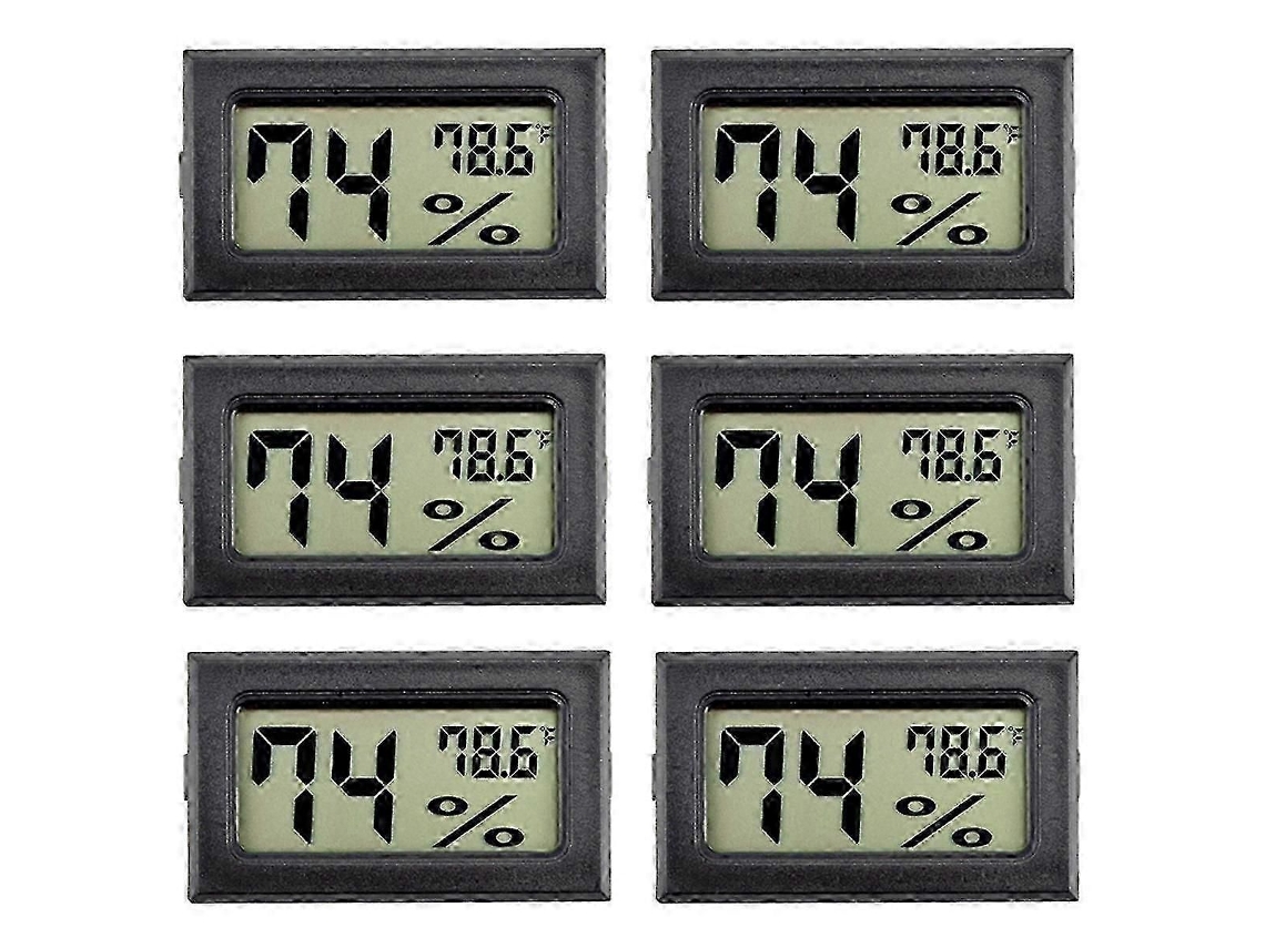6pack Mini Higrômetro Medidor De Umidade Interna Higrômetro Termômetros Digitais Umidade Com ()compati