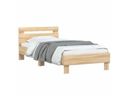 Estrutura de Cama com Cabeceira Carvalho Sonoma MAISON EXCLUSIVE (80x200 cm)
