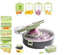 Cortador de Vegetais 9 em 1-9 Lâminas Cortador de Vegetais-Cozinha-Veggie Chopper-Pro Food Chopper Cebola Chopper-Slicer Dicer Cutter Cinza