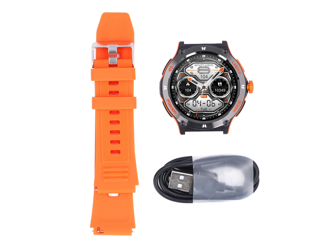 Aetheria smart Watch 1.53 Polegadas Bússola Bluetooth 5.3 Resistente À Água Fitness Tracker Laranja