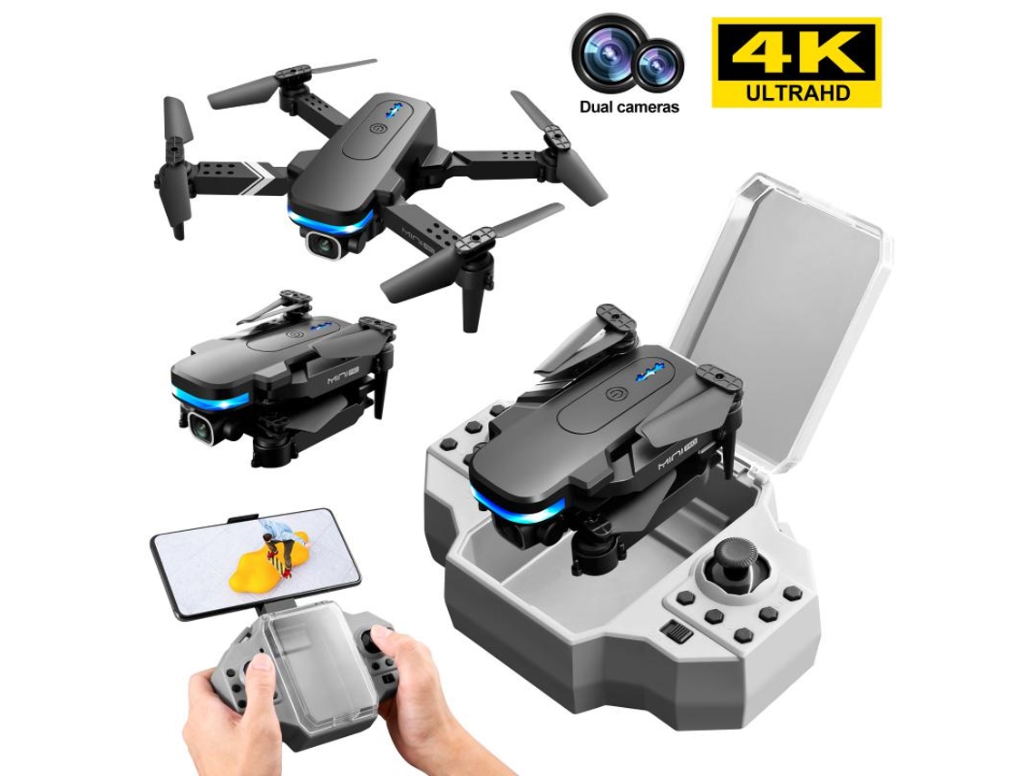 Mini Drone Bestvite Dobrável Ky910 Com Câmera Dupla 4k (3 Baterias Duração Da Bateria 12 Min Preto)