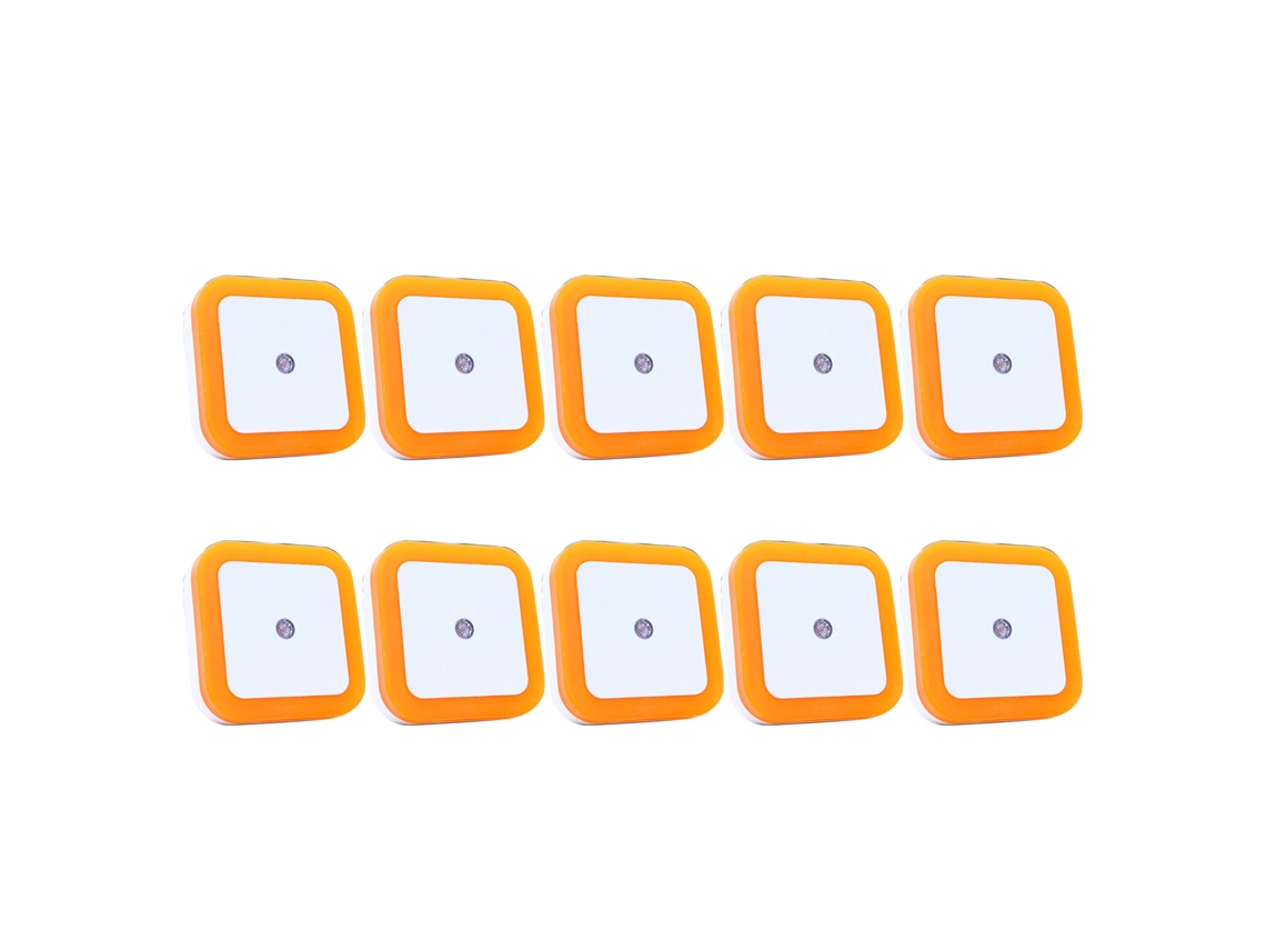 10pcs Luz Noturna Led Plug-in Controle Por Indução Alta Luminosidade Para Quarto Laranja