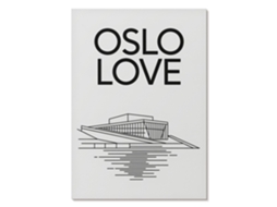 Pôster Em Tela - Ilustração De Oslo, 29,7x42cm A3 - (preto, Tipografia, Moderno, Arquitetura)