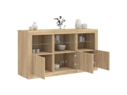 Vidaxl Aparador Com Luzes Led 123x37x67 Cm Carvalho Sonoma
