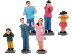 Conjunto 6 Esculturas Figuras Familiares Resina Durável Resistente Desbotamento Deformação Decorações GOKOCO