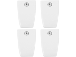 Divisória de mesa com clipe em ABS, pacote com 4 unidades, base reforçada para salas de reunião e espaços de trabalho.