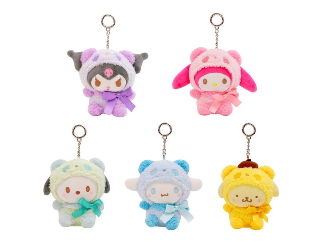 Primerox kit de 5 Chaveiros de Pelúcia Anime Cute Boneca Stuffed Animal Keyring Presente