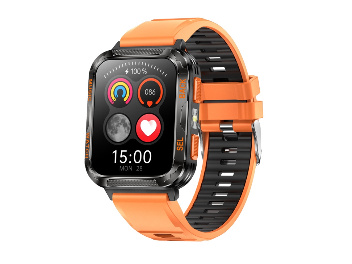 (laranja/preto) Smartwatch Esportivo Com 512 Mb De Memória, Compatível Com Fones De Ouvido Tws