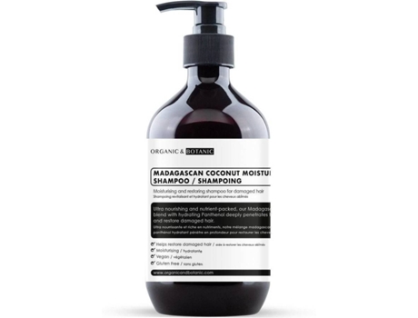 Champô Líquido ORGANIC & BOTANIC Madagascan Coconut Moisturising (500 ml)