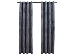Maison Exclusive - Cortinas Blackout Com Argolas 2 Pcs 140x225 Cm Veludo Antracite