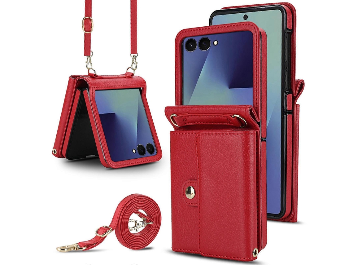 Mochila Carteira De Cor Sólida Com Compartimento Para Cartões E Proteção Rfid, Capa De Celular Em Pu Para Samsung Galaxy Z Flip7 5g.