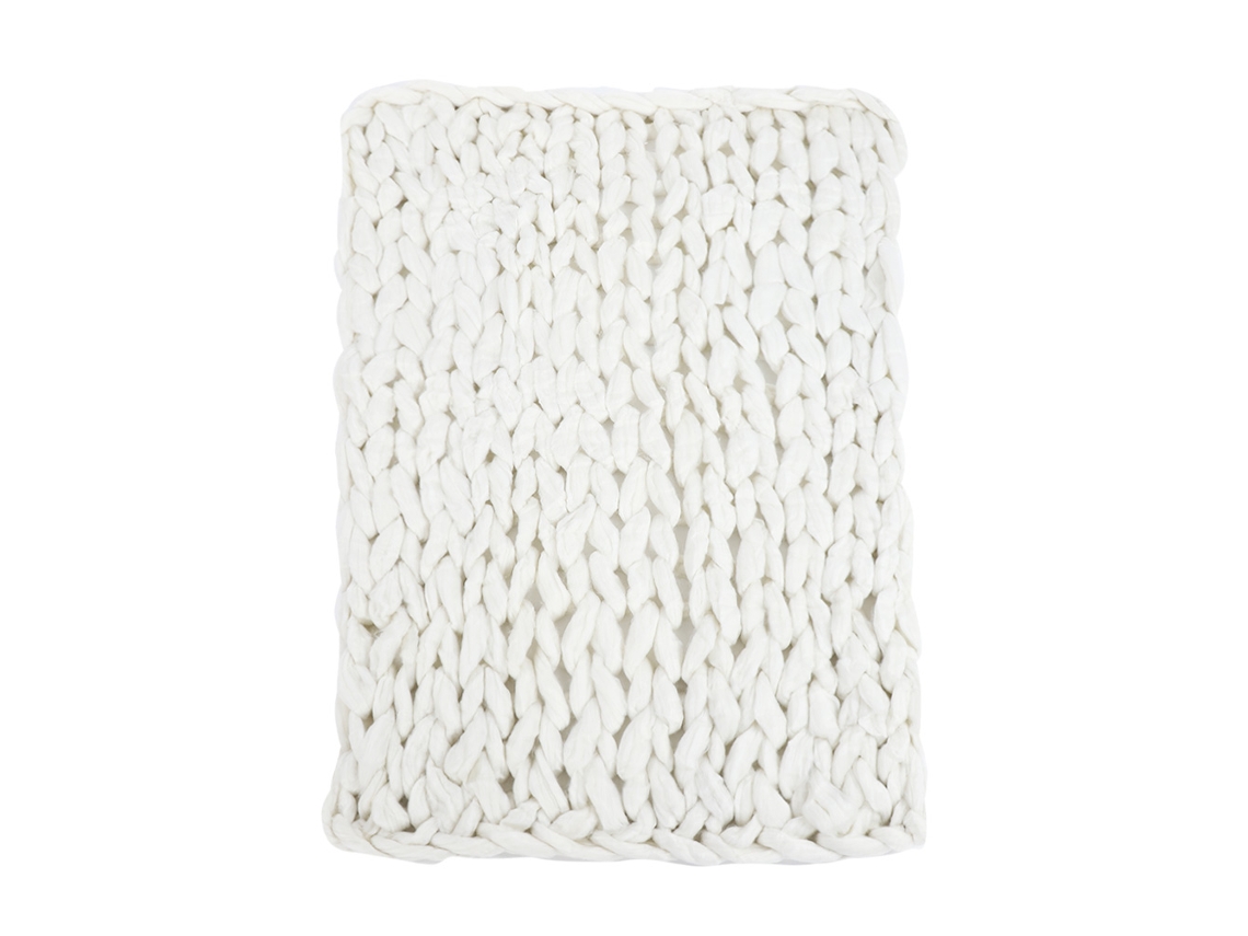 Manta de Sofá Plush Grosso Tejido Quente Macia Grande Branco 100*120cm