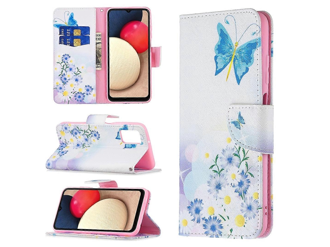 Capa De Couro Com Estampa De Desenho Colorido E Abertura Horizontal Para Samsung Galaxy A03s 164mm, Com Suporte, Compartimentos Para Cartões E Carteir