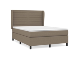 Box Spring Bed, Box Spring Beds Vidaxl Cinzento-acastanhado Tecido (140 X 190 Cm)