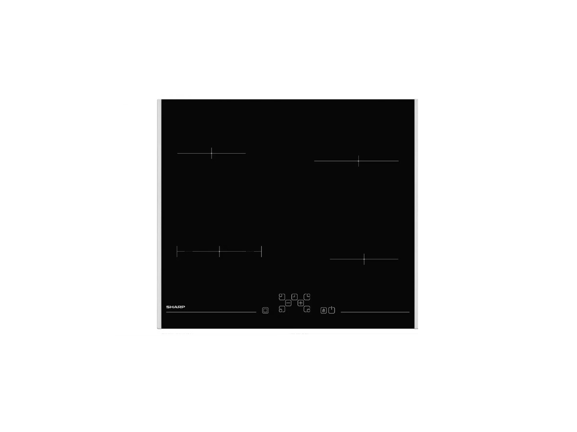 Placa Vitrocerâmica 59Cm 4 Queimadores 1800W Preta Kh6V08Ft0K SHARP