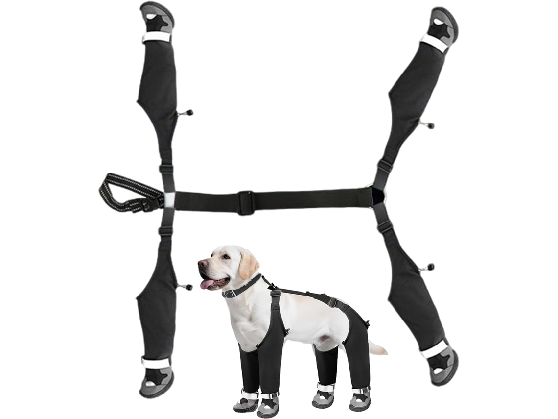 Botas Impermeáveis Cães Com Tiras E Protetor De Pata Refletivo