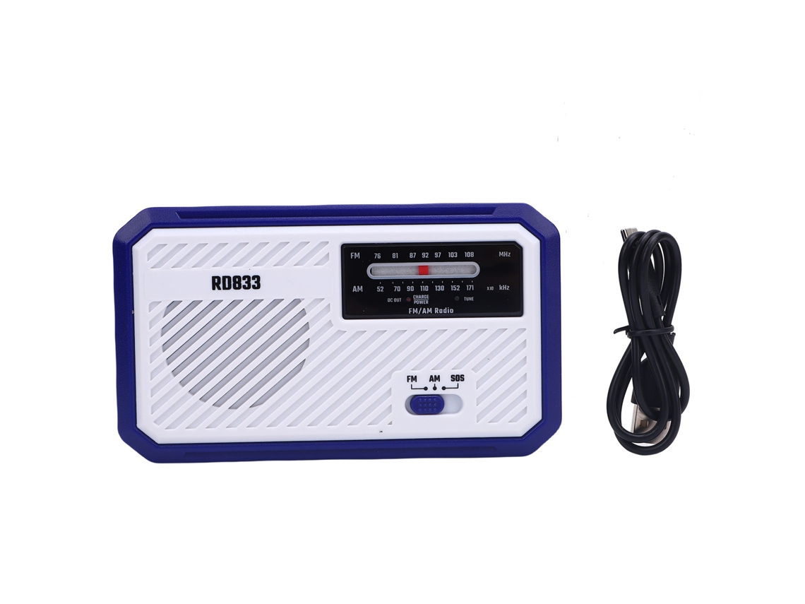 Rádio Rádio de Energia Solar Multifuncional com Manivela Azul EOOCOO (energia Solar, Carregamento com Manivela)