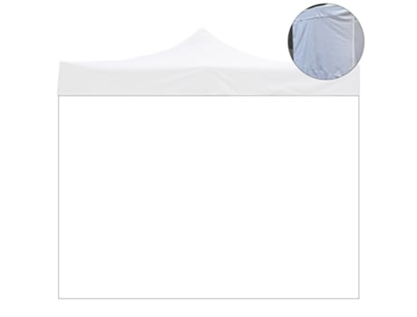 Cobertura Lateral Impermeável Branca de 6X2M para Gazebo Dobrável de 3X6M DIVINA GARDEN