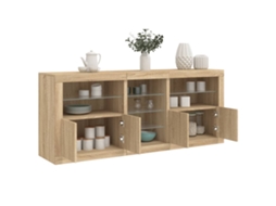 Aparador con luces LED 181,5x37x67 cm Roble Sonoma