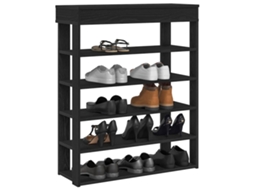 Vidaxl Sapateira 80x30x98 Cm Derivados De Madeira Preto