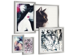 Conjunto De Pinturas Retratos Estilosos Abstrações Espelharte (5 Peças)