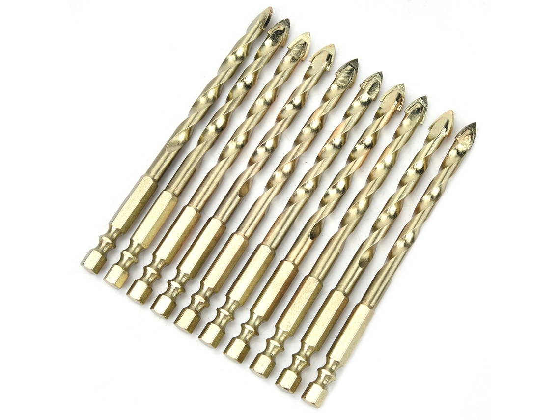 Laxiscreed Brocas Triangulares Montadas Para Vidro, Cerâmica E Azulejos Com Ponta Cruzada