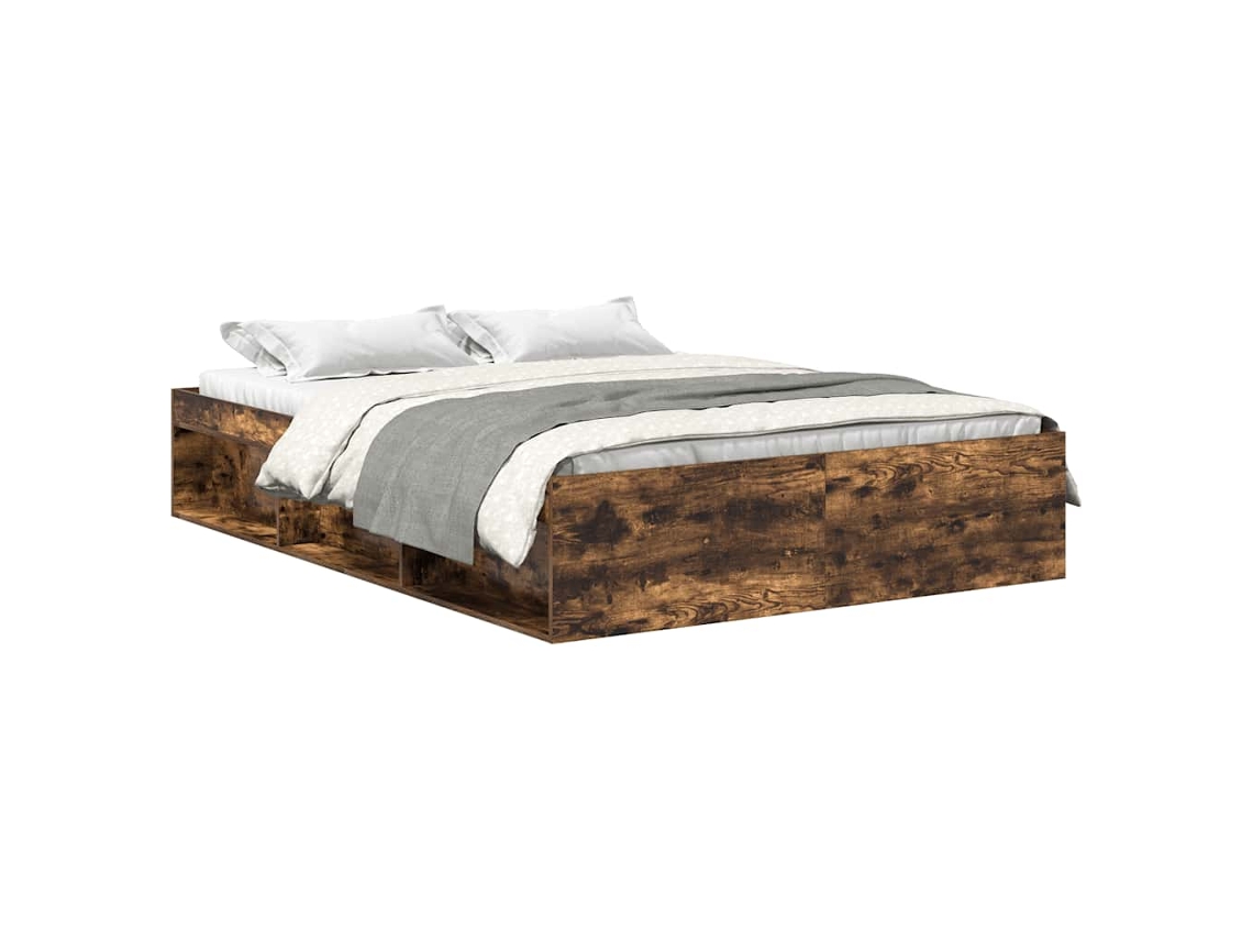 Bed Frame, Bed Frames Vidaxl Marrom Madeira Processada (140 X 190 Cm)