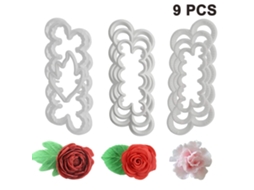 Cortador De Flores 3d Para Bolo Com 9 Peças Rosa, Cravo E Peônia, Molde Para Fondant E Decoração De Bolos