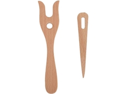 Conjunto De Garfo De Tecelagem, Ferramentas De Tricotagem Em Madeira E Kit De Agulha Com Olho Grande Para Diy De Pulseiras E Colares