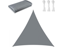 Vela De Sombra Triangular De 3 X 3 X 3 M Con Protección Uv Para Exteriores, Patios Y Jardines, Color Gris Hdd