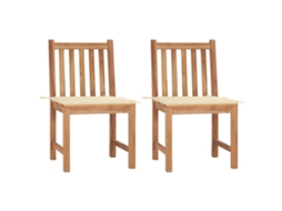 Cadeiras De Jardim C/ Almofadões 2 Pcs Teca Maciça Dkd Home Decor