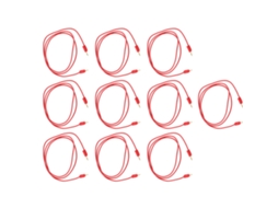 10 Conjunto Cables Prueba Banana Multímetro Latón Pvc Rojo 2mm