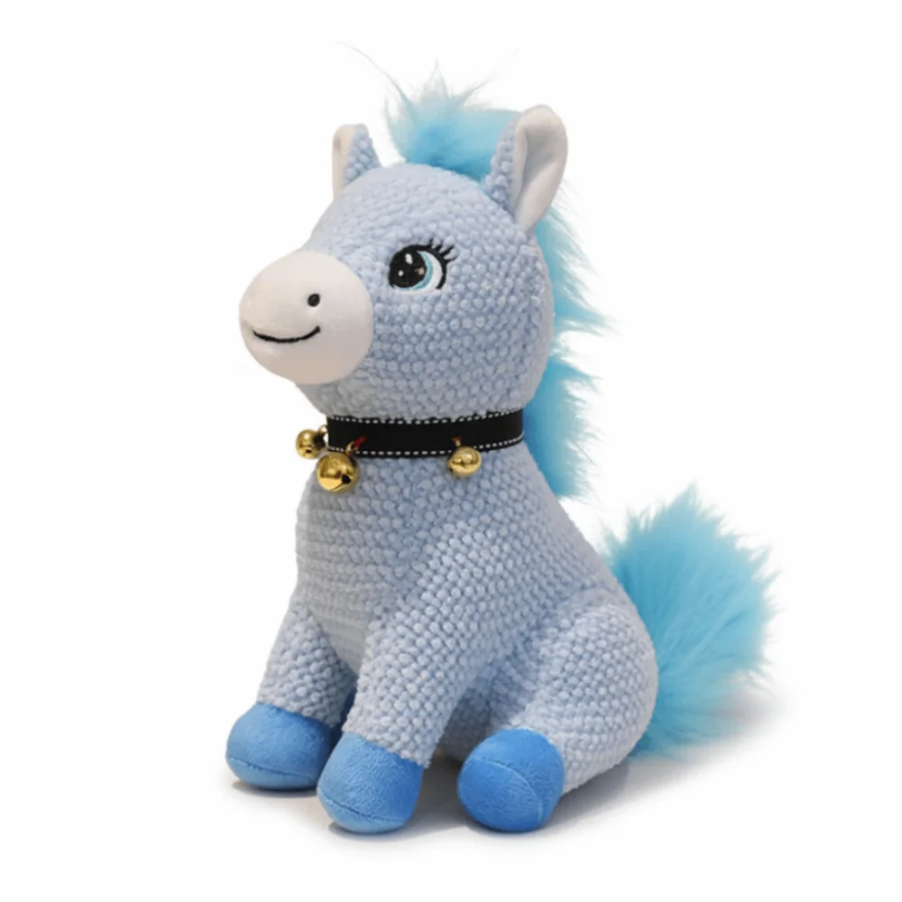 Estatueta de Cavalo do Zodíaco Makawaii, Fofa e Criativa MDUG (azul, 30cm)
