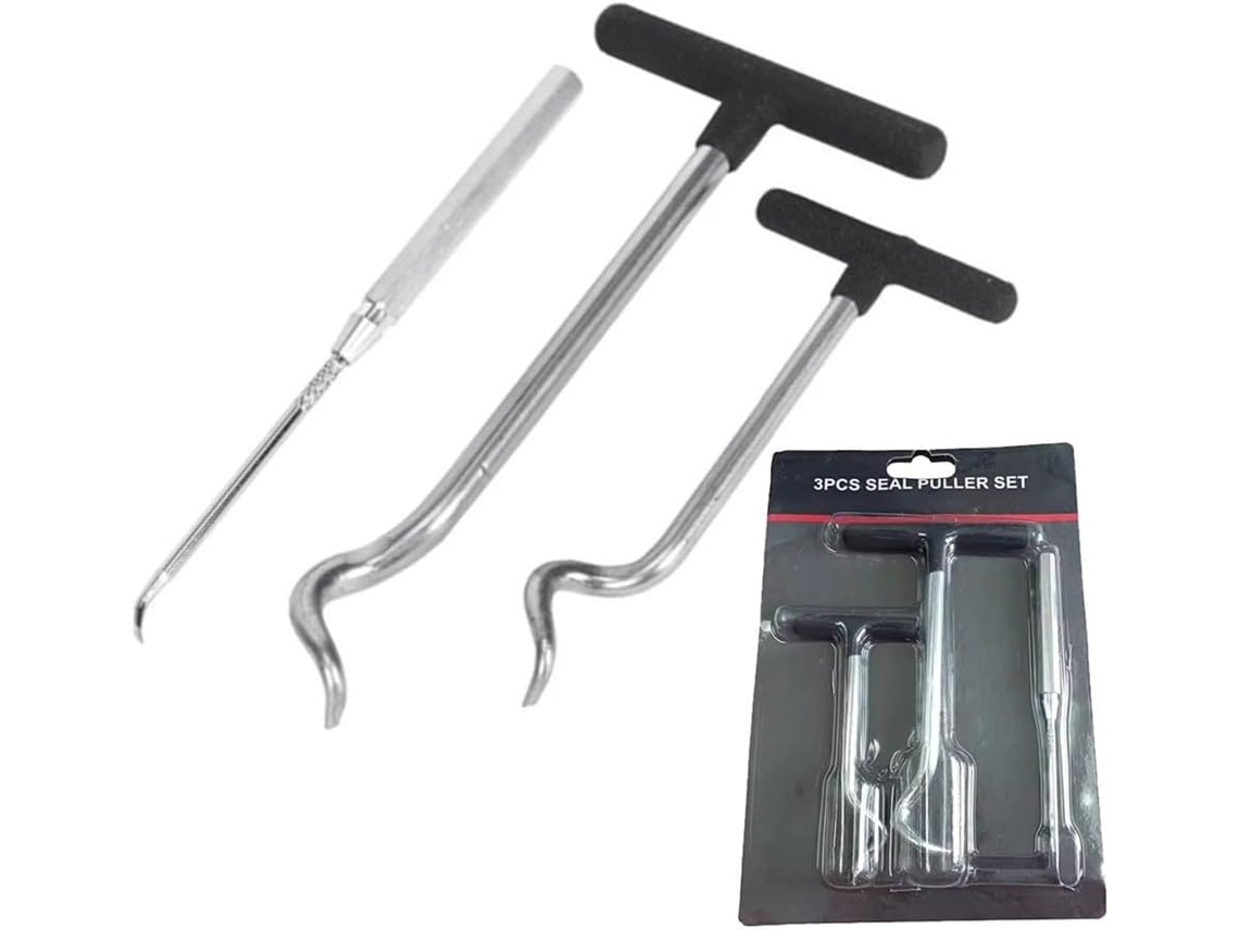 Conjunto Profissional De 3 Peças Para Extração Retentores, Anel Óleo Aço E