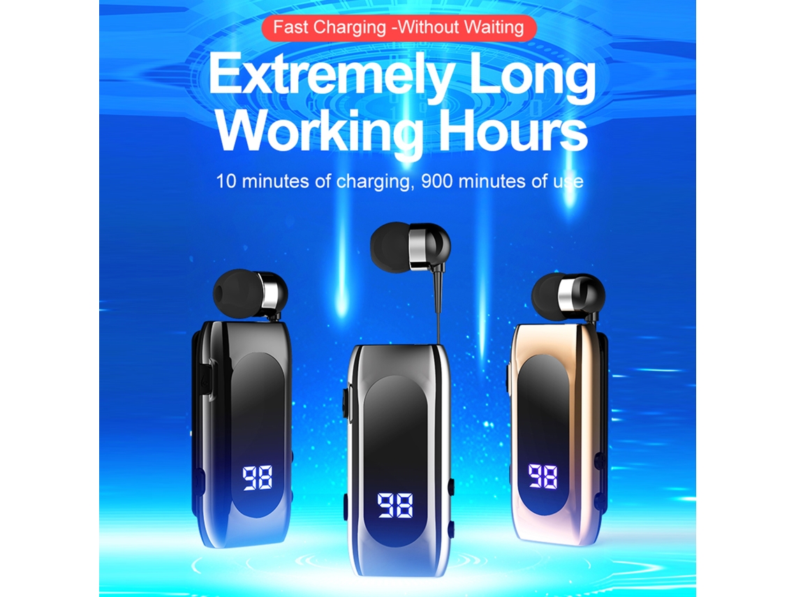 Fone De Ouvido Sem Fio Bt5.2 Headset In-ear Retrátil Hands-free Esportivo Com Microfone