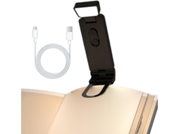 Luminária De Leitura Genérica Com Clipe, Recarregável, Com Temporizador De 45 Minutos E 6 Níveis Intensidade, Ideal Para